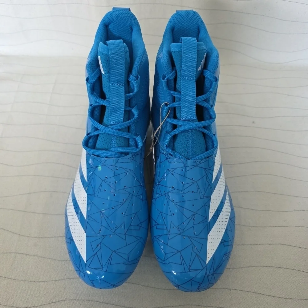 Adidas Mens ADIZERO Chaos Football Cleats Blue/White Shoes IF9718 Size 8.5 NEW